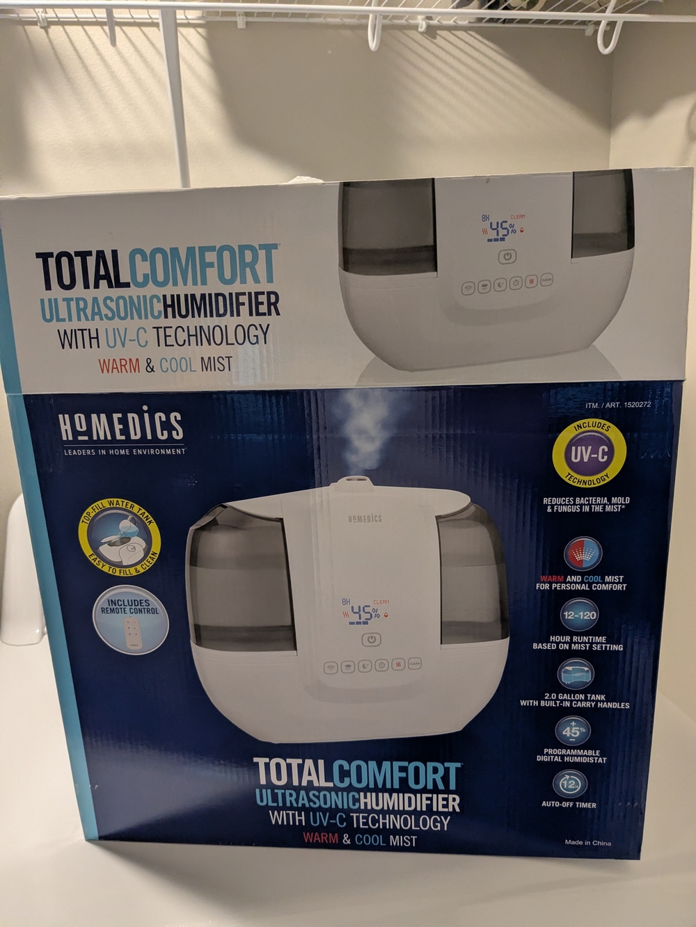 HoMedics TotalComfort Ultrasonic Humidifier - with 9brand-new demineralization c